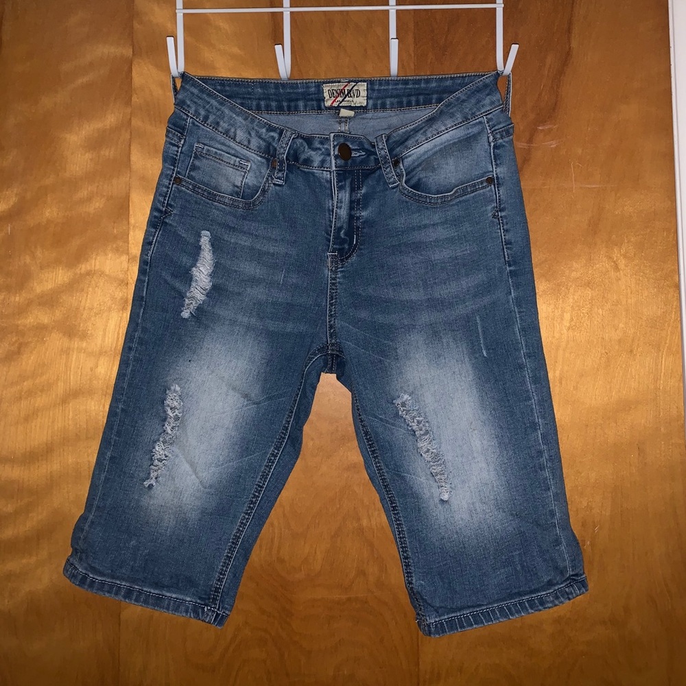 Ripped Denim Shorts